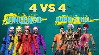 4 vs 4 Clash Squad  Vincenzo Syblus vs  B2K  7h  Free Fire Most intense Match ever played [upl. by Huberto]