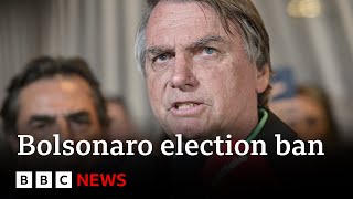 Brazils expresident Jair Bolsonaro gets eightyear election ban – BBC News [upl. by Airotcivairam]