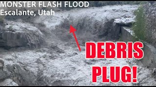 INTENSE FLASH FLOOD with debris plug intercepted by Dominator Drone in Escalante Utah [upl. by Iaverne]