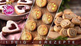 Plätzchen backen 1 Teig  8 Rezepte  Weihnachtsrezepte  Sallys Welt [upl. by Landri605]