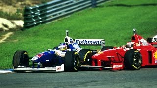 1997 European GP Jerez  SchumacherVilleneuve crash [upl. by Monarski]