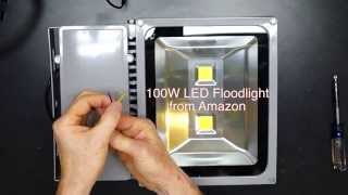 100 Watt LED vs 500 Watt Halogen Floodlight Comparison [upl. by Siuraj]