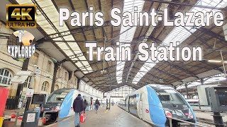 【4K】🇫🇷Paris Gare SaintLazareSNCFRER and Metro Station [upl. by Mauchi988]