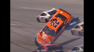 2021 Geico 500  Joey Logano Flip  Call by MRN [upl. by Yaja901]