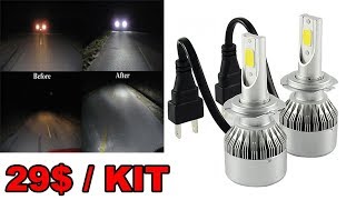 LED Automobile C6 Kit Conversion Phare Remplacement Ampoule Halogene Review Francais ThinkUnBoxing [upl. by Rolandson]