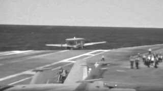 Navy plane falls off aircraft carrier during landing [upl. by Cathie]