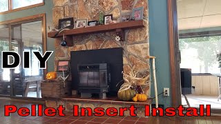 Pellet Stove Insert Installation  Self Install  DIY [upl. by Kimmel406]