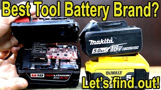 Best Tool Battery Milwaukee vs DeWalt vs Makita [upl. by Ennailuj343]