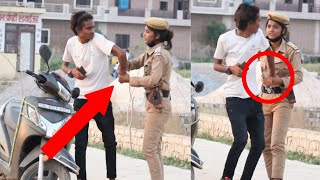 Prank On Lady Police 👮  Twist Prank  In India  2020  Jassi Sona [upl. by Ydnes]