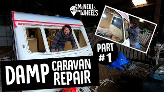 Repairing A Damp Caravan Part 1 – Relocation amp Removing The Windows [upl. by Nreval]