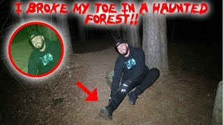 I BROKE MY TOE IN A HAUNTED FOREST CAUGHT IT ON CAMERA  MOE SARGI [upl. by Htyderem]