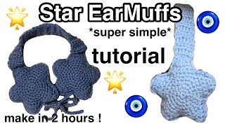 Star Earmuffs crochet  beginner friendly [upl. by Colson505]