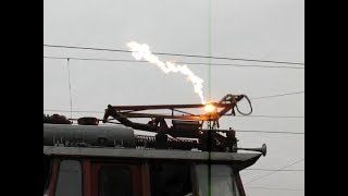 Electric arcs on high voltage overhead catenary  compilation [upl. by Ymme]