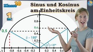 Sinus und Kosinus am Einheitskreis  Klasse 10 ★ Übung 1 [upl. by Hussein]