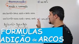 FÓRMULAS DE ADIÇÃO DE ARCOS AULA 1724 [upl. by Atteuqahc]