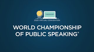 Toastmasters International 2020 World Championship of Public Speaking® [upl. by Gershom]