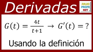 DERIVADA DE UNA FUNCIÓN USANDO LA DEFINICIÓN  Ejercicio 5 [upl. by Ellenig]