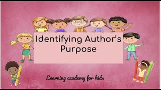 Identifying Authors purpose [upl. by Midis402]