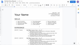 How to Make a Resume in Google Docs latest [upl. by Wong225]