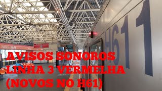 Avisos Sonoros  Linha 3 Vermelha PortuguêsTeste [upl. by Hoxie]