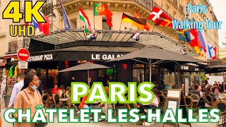 Châtelet Les Halles Paris walking tour 4k 2021  Paris 4k  A walk In Paris  walking tours [upl. by Peony]