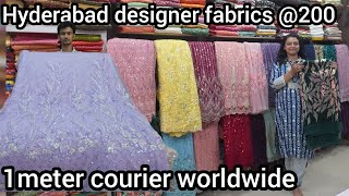 Hyderabad celebrity designer Fabrics Latest trending collection  1meter courier worldwide [upl. by Atilem]