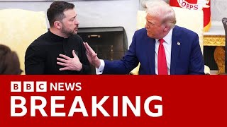 Trump accuses Zelensky of gambling with World War Three in angry White House meeting  BBC News [upl. by Ynohtnad285]