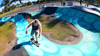 The BEST Pump Track in Florida  Miami Florida Skateboarding  Haulover Beach Skatepark [upl. by Yasmar]