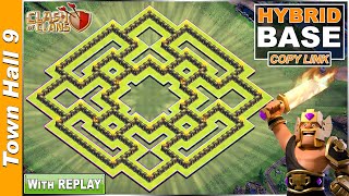 New BEST COC Town Hall 9 TH9 HybridTrophyFarming Base 2022 with COPY LINK  Clash of Clans [upl. by Aible729]