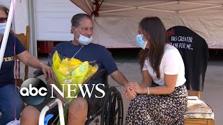 ABC News Kaylee Hartung meets man who received her plasma recovered from COVID19  Nightline [upl. by Derfniw]