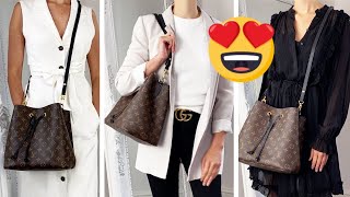 Louis Vuitton NeoNoe Outfit Video 💃 Review  Wear and Tear Update 🤔 [upl. by Mada720]