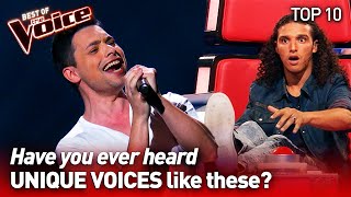 Incredibly UNIQUE VOICES on The Voice  TOP 10 [upl. by Admana]