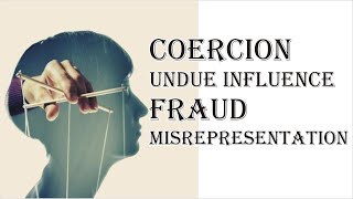 Coercion Undue Influence Fraud Misrepresentation  Indian Contract Act 1872  Law Guru [upl. by Arline]