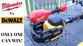 MILWAUKEE VS DEWALT Milwaukee QuikLok String Trimmer Vs Dewalt 60v FLEXVOLT String Trimmer [upl. by Yraeg]