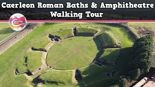 CAERLEON ROMAN BATHS amp AMPHITHEATRE WALES  Walking Tour  Pinned on Places [upl. by Weirick107]