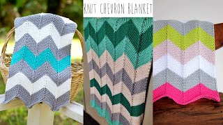 KNITTING TUTORIALCHEVRON BLANKET [upl. by Brocky]