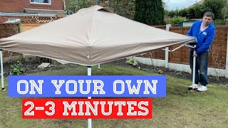 How To Put Up A Pop Up Gazebo On Your Own In Less Than 3 Minutes [upl. by Kingsbury799]