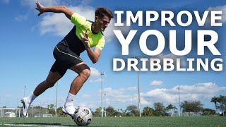 Improve Your Dribbling Speed and Control  3 Simple Dribbling Training Drills For Footballers [upl. by Landing]