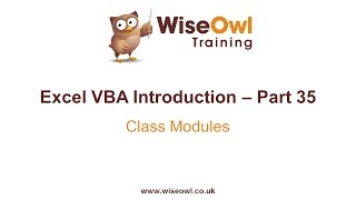 Excel VBA Introduction Part 35  Class Modules [upl. by Ahsirhcal]