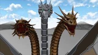 Mechagodzilla vs Mecha King Ghidorah Save The Future Act 1  MMD Animation [upl. by Halladba]