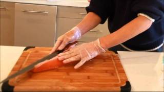 Professional Japanese Chef Preparing Sashimi [upl. by Hauger340]