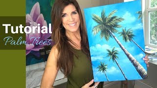 HOW TO PAINT PALM TREES in acrylics  For Beginners [upl. by Haneehs]