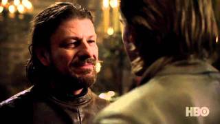 HBOs quotA Game of Thronesquot Ned and Jaime meet — TheOneRingnet [upl. by Ynnod]