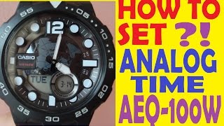 Setting Casio AEQ100W analog time  How to set AEQ100W [upl. by Conall]