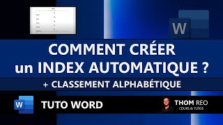 Comment CRÉER un INDEX avec Microsoft WORD   Tutoriel bureautique [upl. by Krystin]