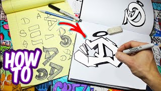 How To Draw Graffiti Letter D Tutorial [upl. by Forbes934]