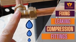 How To Fix a Leaking Compression Fitting  Stop Plumbing Leak [upl. by Ayoj]