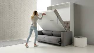 Pessotto reti  Alì with Sofa  Murphy bed with folding sofa [upl. by Leunas]