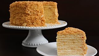 Napoleon Cake Recipe  Russian Torte Napoleon [upl. by Sparhawk]