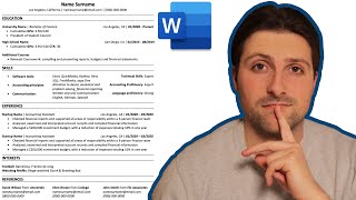 How To Make a Resume For Students  Microsoft Word [upl. by Prochoras328]